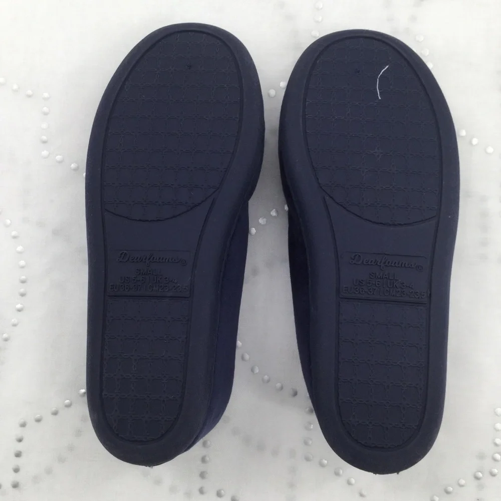 Dearfoam Navy velvety Super padded soft‎ slippers